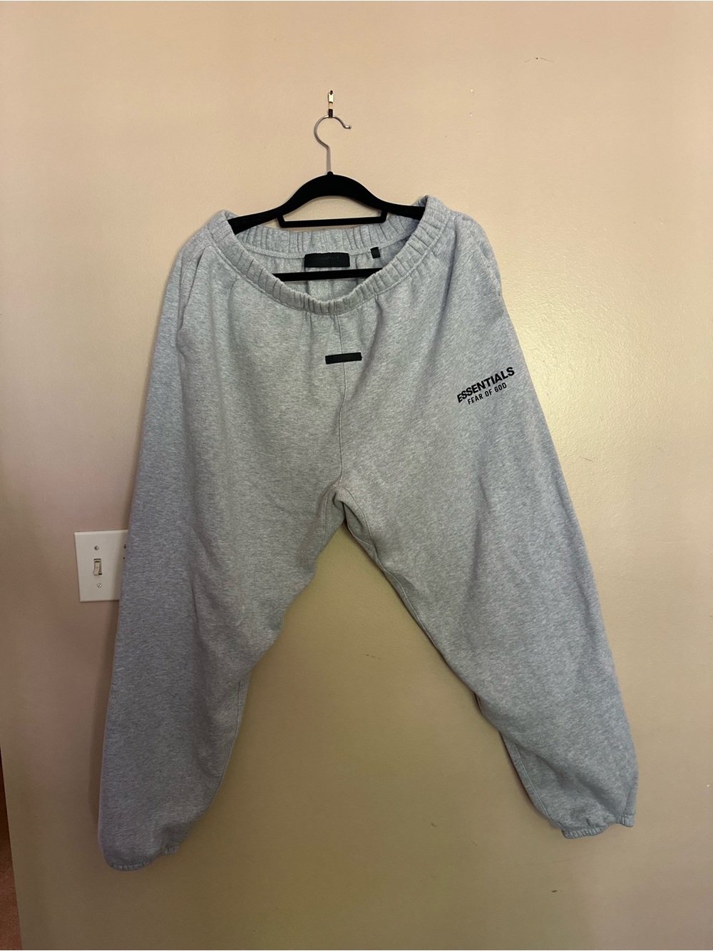 Essentials Light Gray Men’s Joggers with Subtle Logo